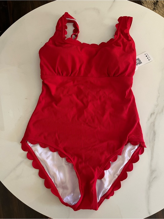Charmo Other - Red Scallop-Edge One-Piece Swimsuit